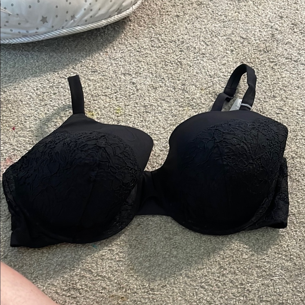 Reveal Lingerie The Perfect Demi With Lace Bra Style-RR0002 - Midnight Black